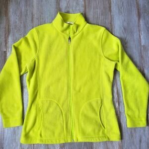 Vintage WOOLRICH Yellow Full Zip Front Fleece Jacket Sweater